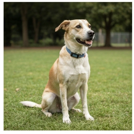 Dog during herding training