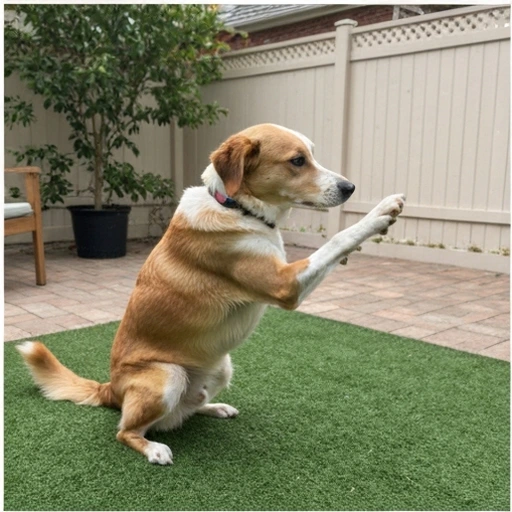 Dog during herding training