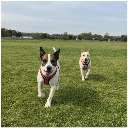 Brittany Spaniel herding practice